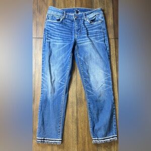 White House Black Market - MR The Slim Crop Jeans.  Size 4.  Embellished.